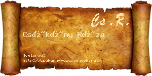 Csákány Róza névjegykártya
